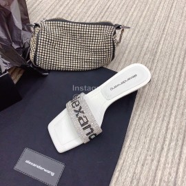 Alexander Wang Spring New Shining Sheepskin Slippers For Women White