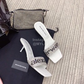 Alexander Wang Spring New Shining Sheepskin Slippers For Women White
