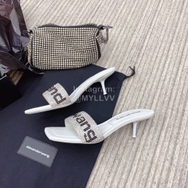 Alexander Wang Spring New Shining Sheepskin Slippers For Women White
