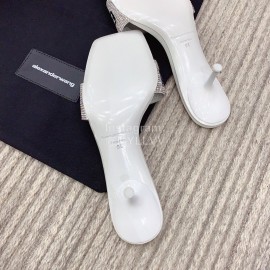 Alexander Wang Spring New Shining Sheepskin Slippers For Women White