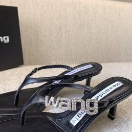 Alexander Wang New Sheepskin High Heel Flip Flops For Women Black
