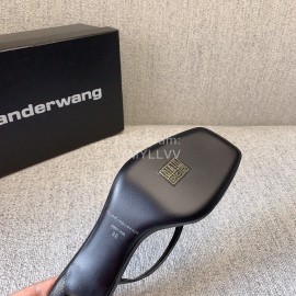 Alexander Wang New Sheepskin High Heel Flip Flops For Women Black