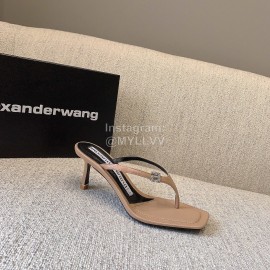 Alexander Wang New Sheepskin High Heel Flip Flops For Women Khaki