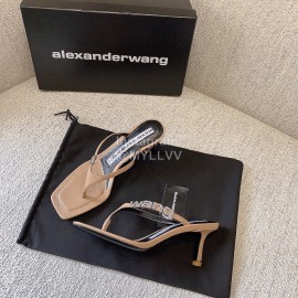 Alexander Wang New Sheepskin High Heel Flip Flops For Women Khaki