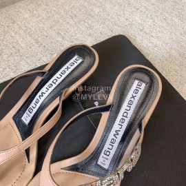 Alexander Wang New Sheepskin High Heel Flip Flops For Women Khaki