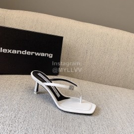 Alexander Wang New Sheepskin High Heel Flip Flops For Women White
