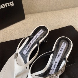 Alexander Wang New Sheepskin High Heel Flip Flops For Women White