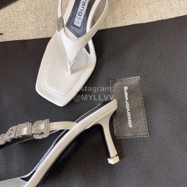 Alexander Wang New Sheepskin High Heel Flip Flops For Women White