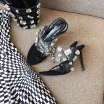 Alexander Wang Spring Summer New Diamond Black High Heel Sandals For Women 