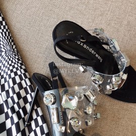 Alexander Wang Spring Summer New Diamond Black High Heel Sandals For Women 