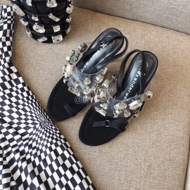 Alexander Wang Spring Summer New Diamond Black High Heel Sandals For Women 
