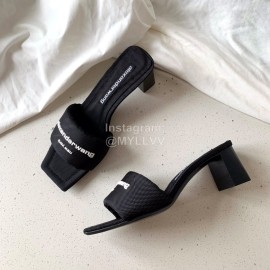 Alexander Wang Leather Thick High Heeled Slippers For Women