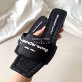 Alexander Wang Leather Thick High Heeled Slippers For Women