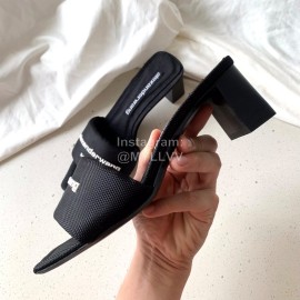 Alexander Wang Leather Thick High Heeled Slippers For Women