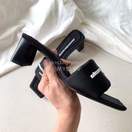 Alexander Wang Leather Thick High Heeled Slippers For Women