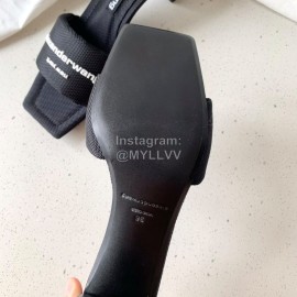 Alexander Wang Leather Thick High Heeled Slippers For Women