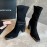 Alexander Wang Soft Velvet Thick High Heeled Boots For Women Black