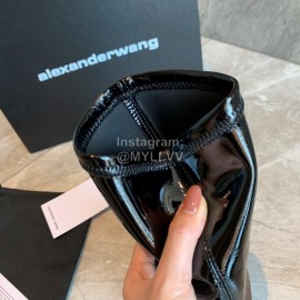 Alexander Wang Soft Cowhide Thick High Heeled Boots For Women Black