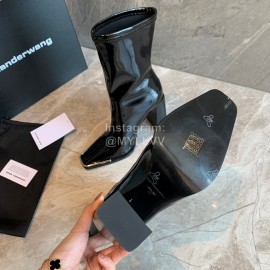 Alexander Wang Soft Cowhide Thick High Heeled Boots For Women Black