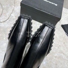 Alexander Wang Black Cowhide Thick High Heeled Short Boots For Women 