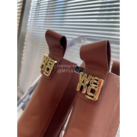 Alexander Wang Autumn Winter Cowhide Boots For Women Brown