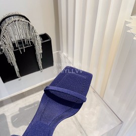 Alexander Wang New Silk Diamond Buckle High Heeled Sandals For Women Navy