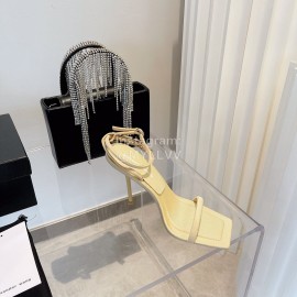 Alexander Wang New Silk Diamond Buckle High Heeled Sandals For Women Yellow