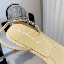 Alexander Wang Silk Diamond Buckle High Heeled Sandals For Women Yellow