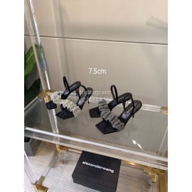 Alexander Wang New Bling Bling Diamond Leather High Heeled Sandals For Women 