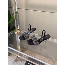 Alexander Wang New Bling Bling Diamond Leather High Heeled Sandals For Women 