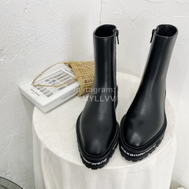 Alexander Wang Autumn Cowhide Short Boots For Women Black