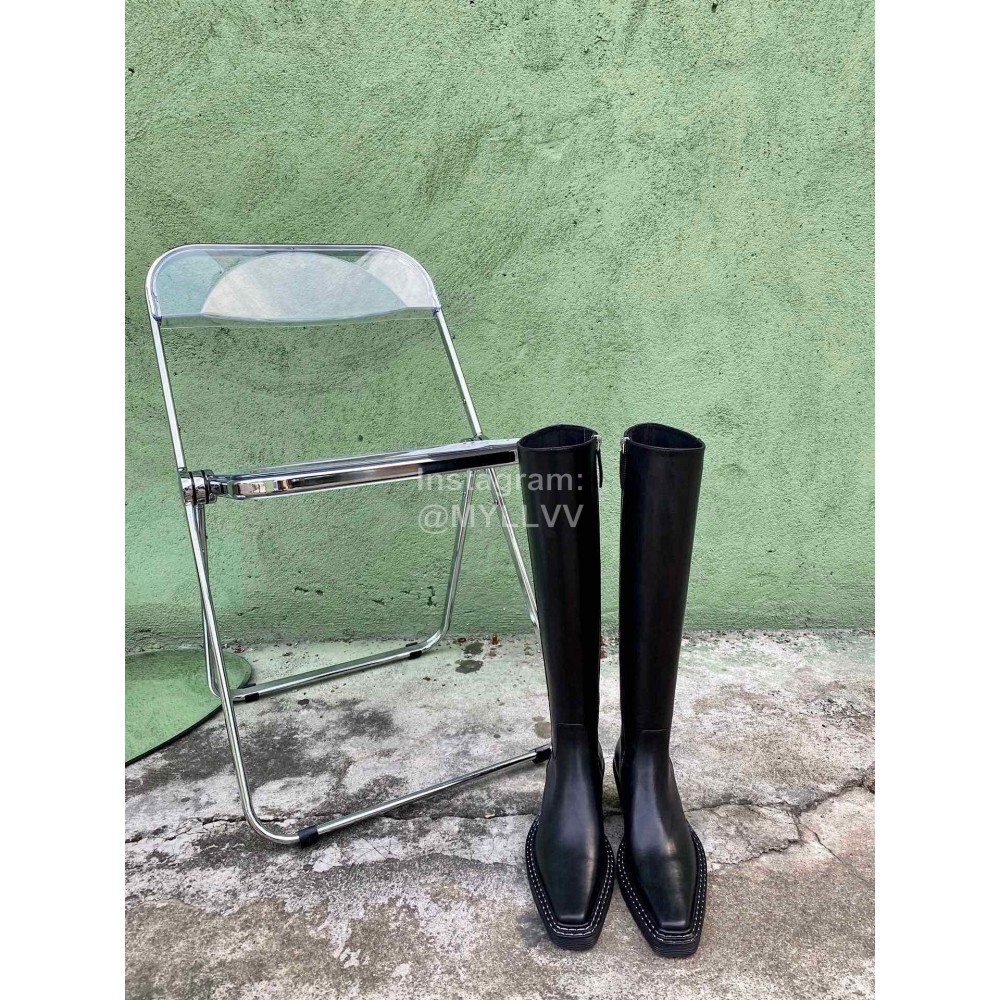 Acne Studios New Black Leather Long Boots For Women 