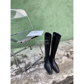 Acne Studios New Black Leather Long Boots For Women 