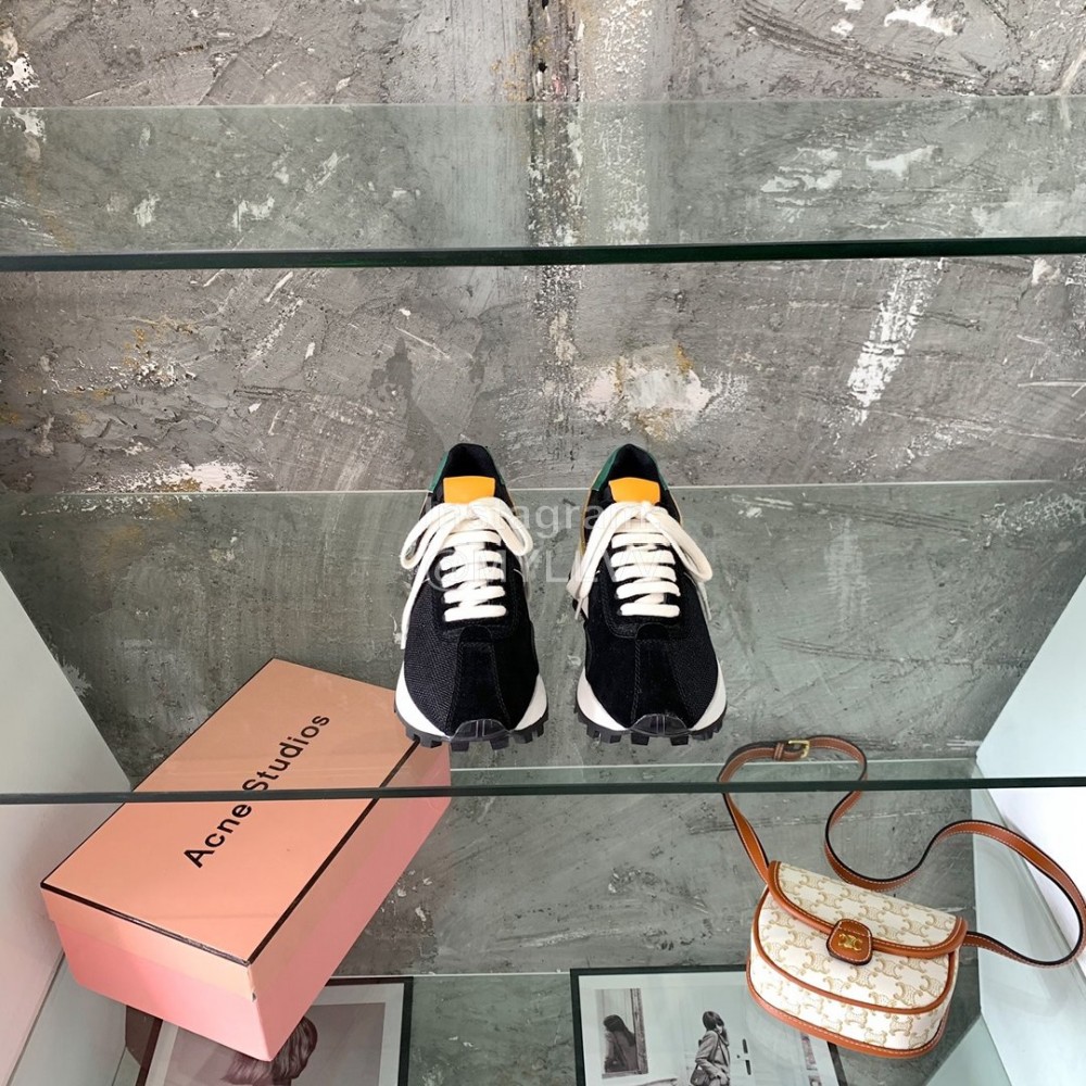 Acne Studios Fashion Thick Soled Lace Up Sneakers For Women Black