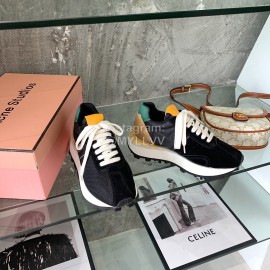 Acne Studios Fashion Thick Soled Lace Up Sneakers For Women Black