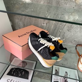 Acne Studios Fashion Thick Soled Lace Up Sneakers For Women Black