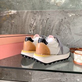 Acne Studios Fashion Thick Soled Lace Up Sneakers For Women Gray