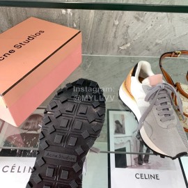 Acne Studios Fashion Thick Soled Lace Up Sneakers For Women Gray
