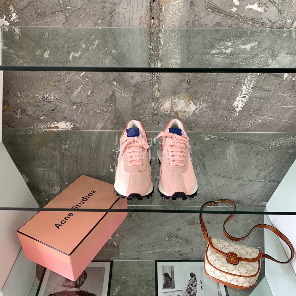 Acne Studios Fashion Thick Soled Lace Up Sneakers For Women Pink