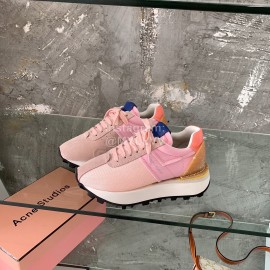 Acne Studios Fashion Thick Soled Lace Up Sneakers For Women Pink