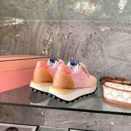 Acne Studios Fashion Thick Soled Lace Up Sneakers For Women Pink