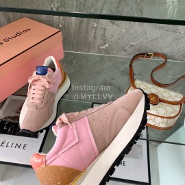 Acne Studios Fashion Thick Soled Lace Up Sneakers For Women Pink