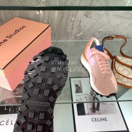 Acne Studios Fashion Thick Soled Lace Up Sneakers For Women Pink