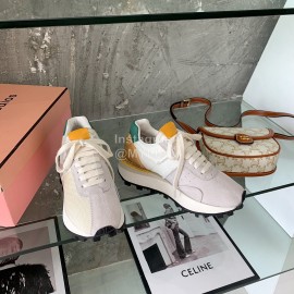 Acne Studios Fashion Thick Soled Lace Up Sneakers For Women Beige