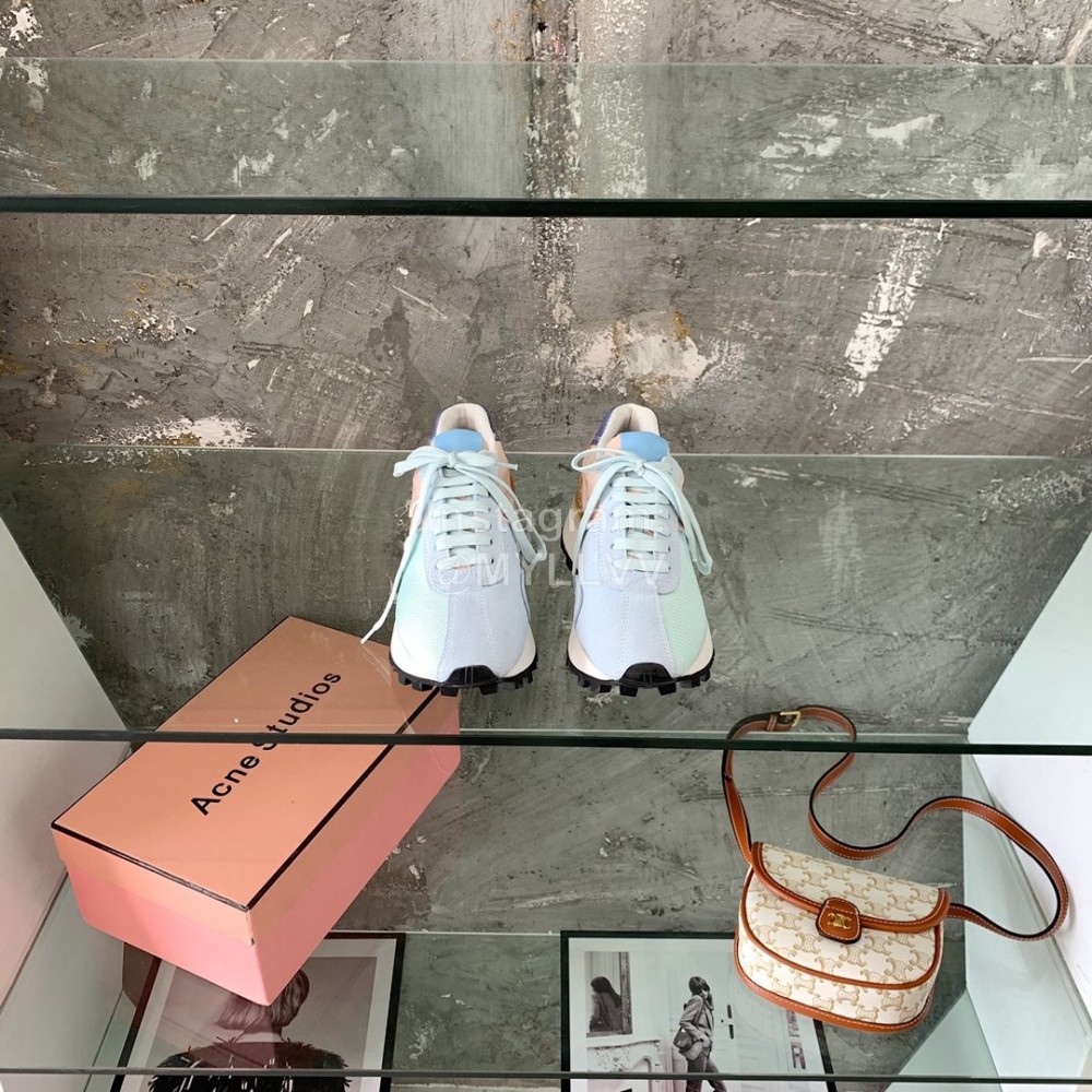 Acne Studios Fashion Thick Soled Lace Up Sneakers For Women Green