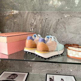 Acne Studios Fashion Thick Soled Lace Up Sneakers For Women Green