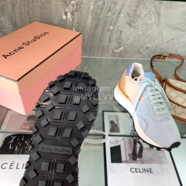 Acne Studios Fashion Thick Soled Lace Up Sneakers For Women Green