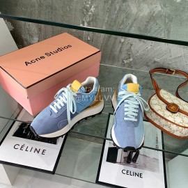 Acne Studios Fashion Thick Soled Lace Up Sneakers For Women Blue