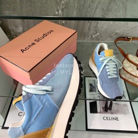 Acne Studios Fashion Thick Soled Lace Up Sneakers For Women Blue