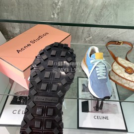 Acne Studios Fashion Thick Soled Lace Up Sneakers For Women Blue